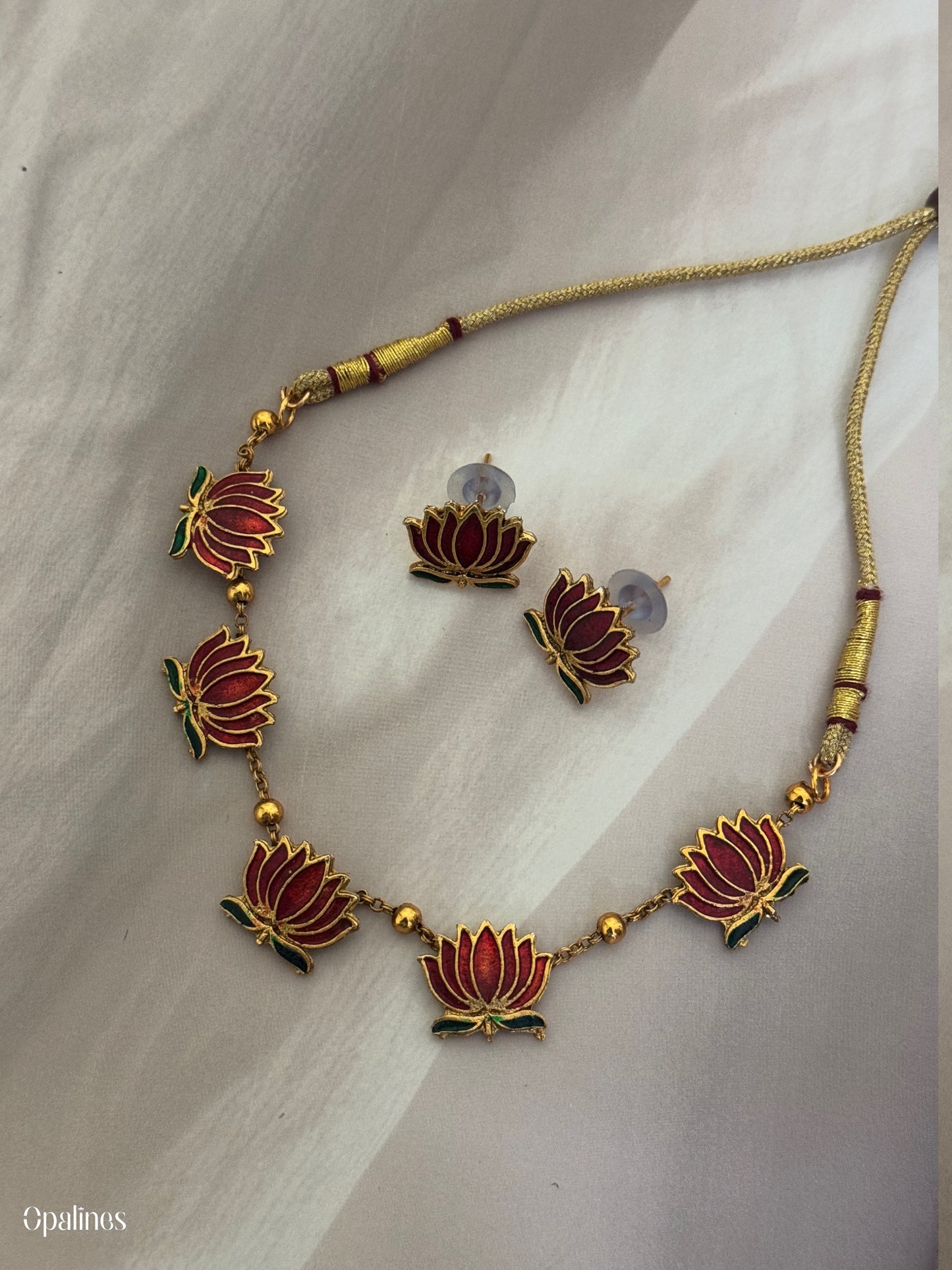 Trending Manju Warrior Lotus Chain with Earrings