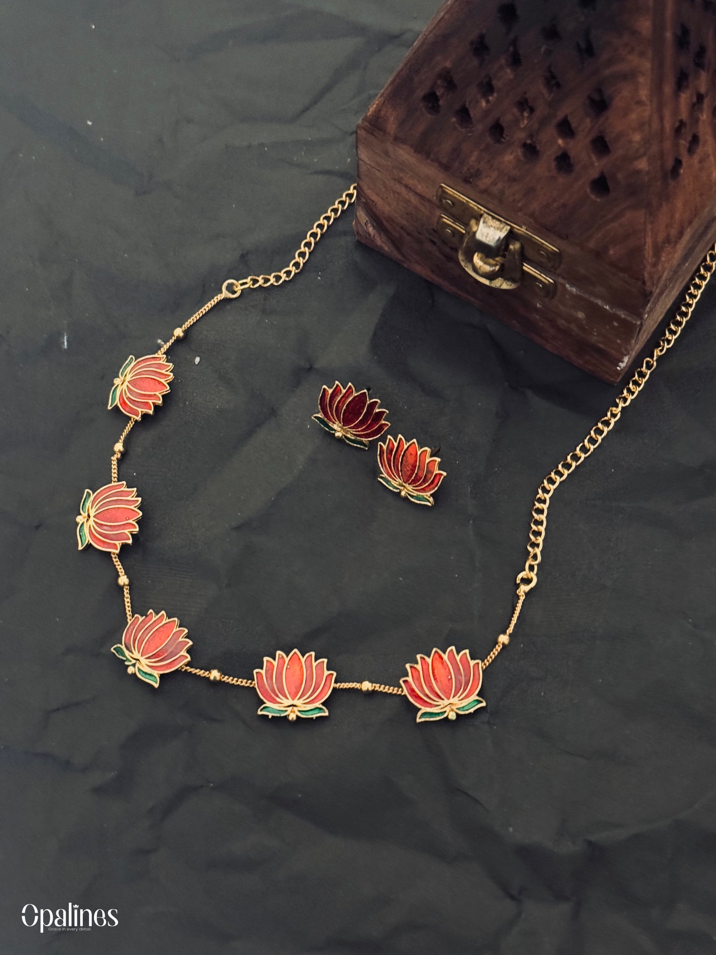 Trending Manju Warrior Lotus Chain with Earrings