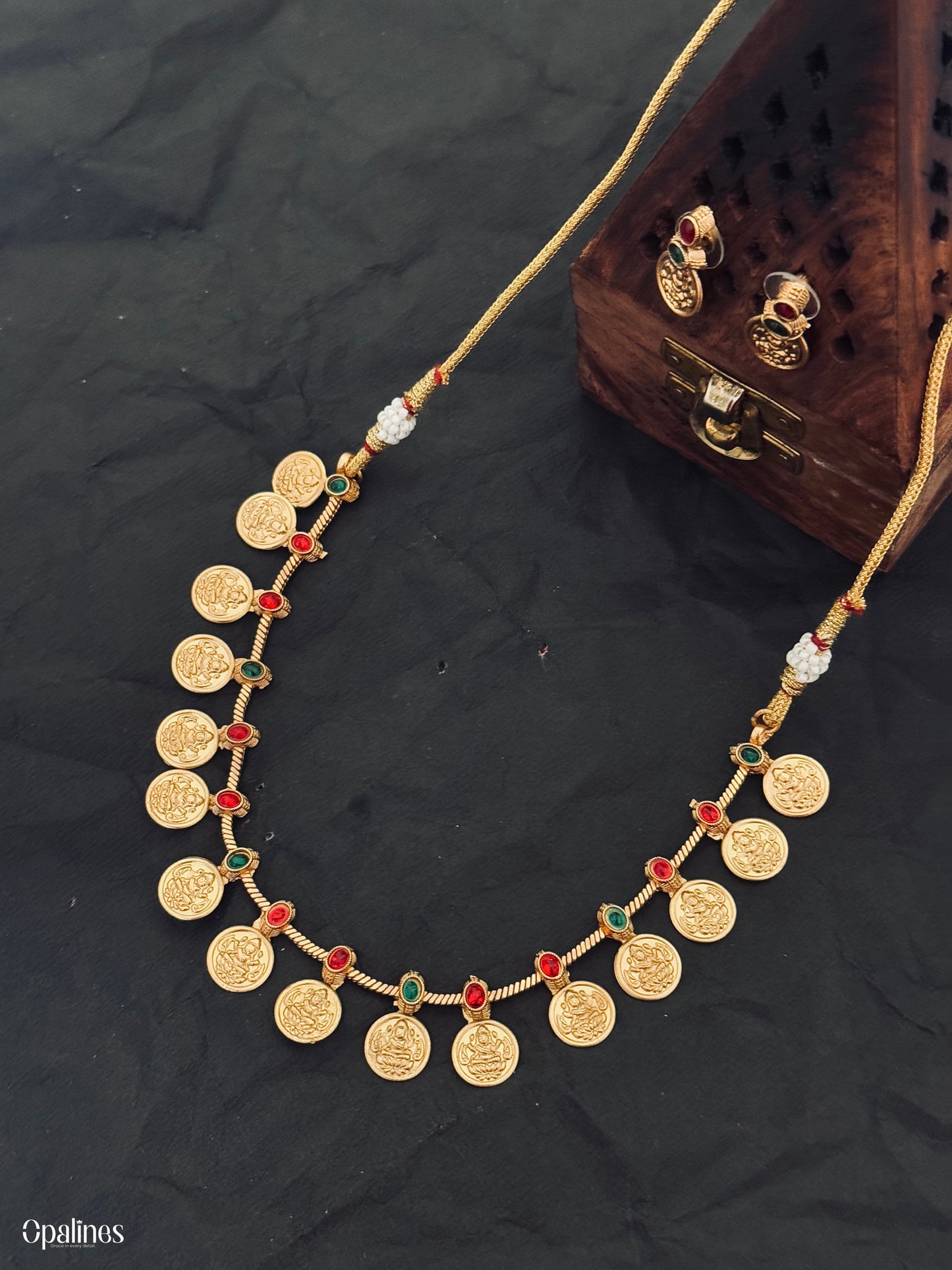 Premium Coin Lakshmi Necklace with Earrings