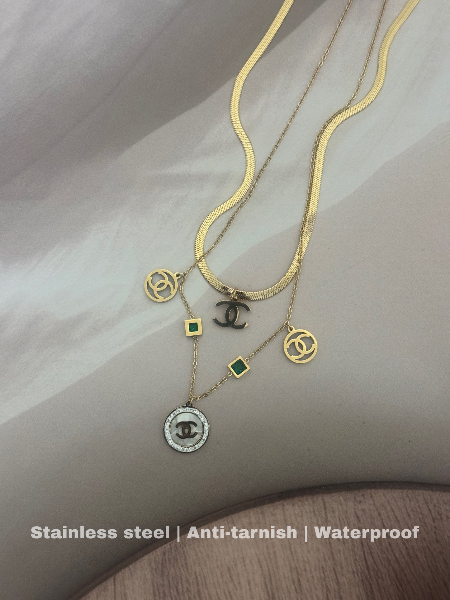 Chanel-inspired gold necklace