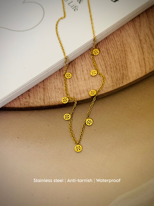 stunning gold-tone stainless steel necklace