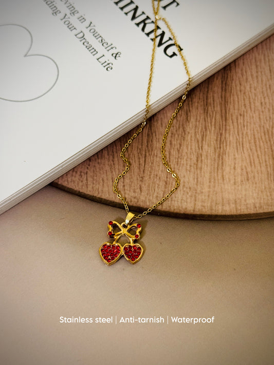 *Stainless Steel Butterfly Heart Necklace*