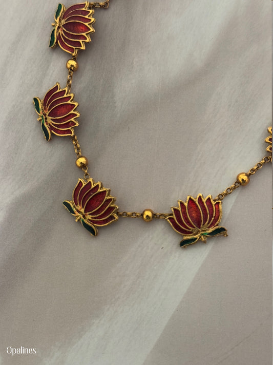 Trending Manju Warrior Lotus Chain with Earrings