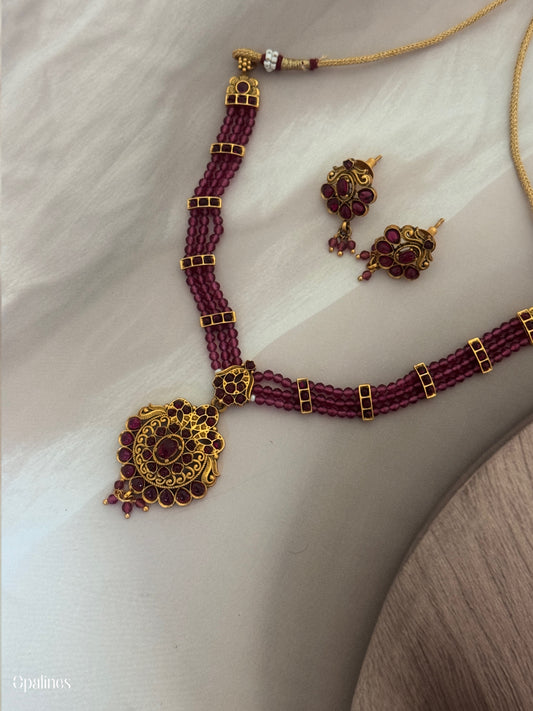 Premium Quality Crystal Beads Mala Along With Pendant