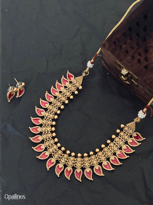 Premium Palakka Maala With Earrings