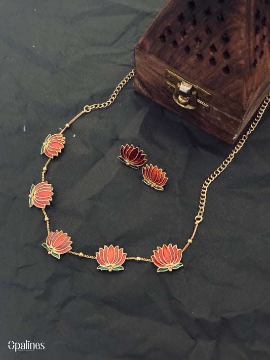 Trending Manju Warrior Lotus Chain with Earrings