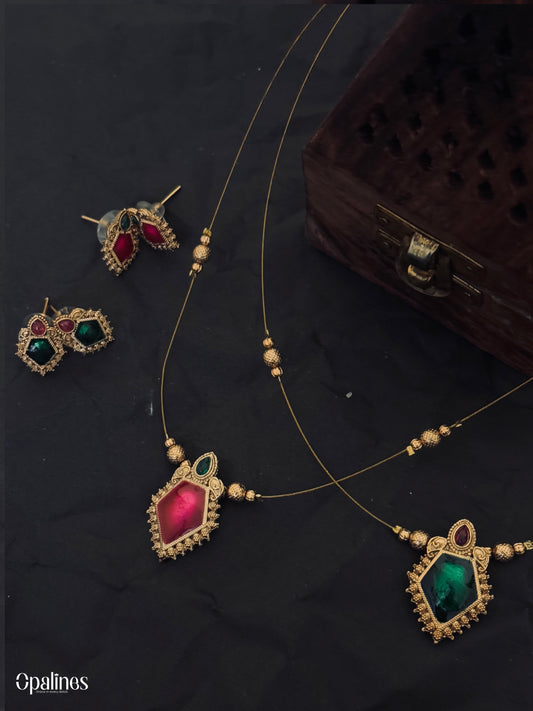 Invisible Palakka Chain With Earings